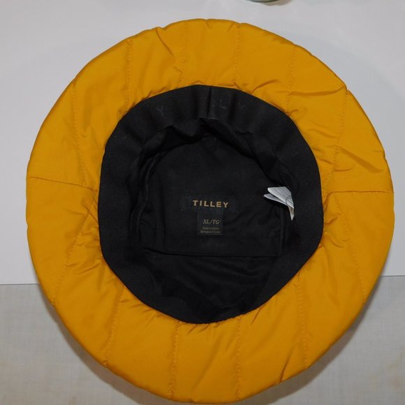 Tilley Abbott Quilted Bucket Hat Women XL Yellow Insulated Adjustable - Picture 10 of 11